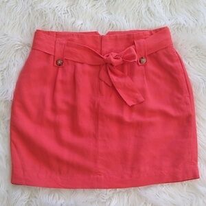 Banana Republic Coral Linen Blend Tie Waist Skirt Size - 4